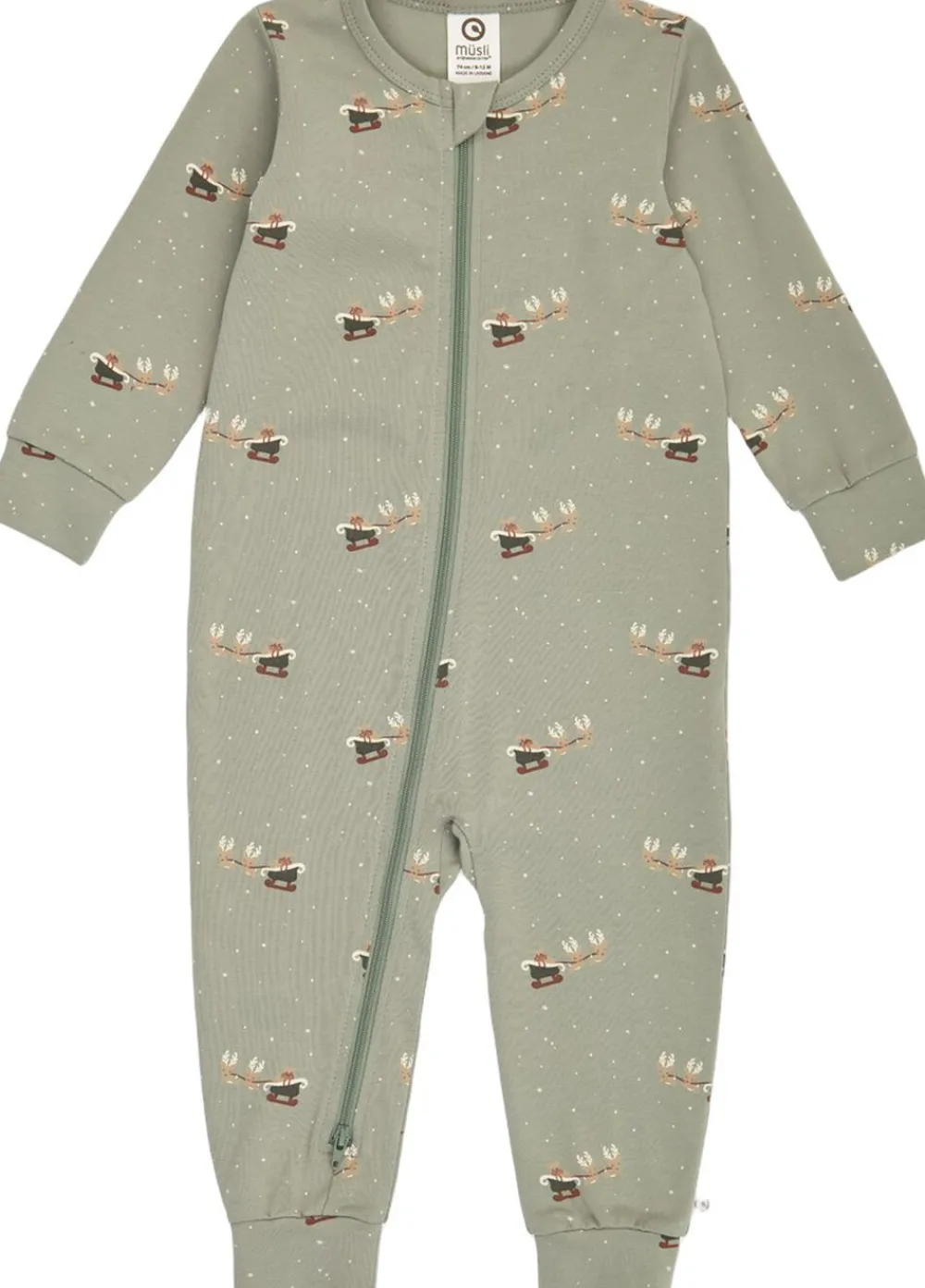 Børn Müsli by Green Cotton Christmas zip bodysuit