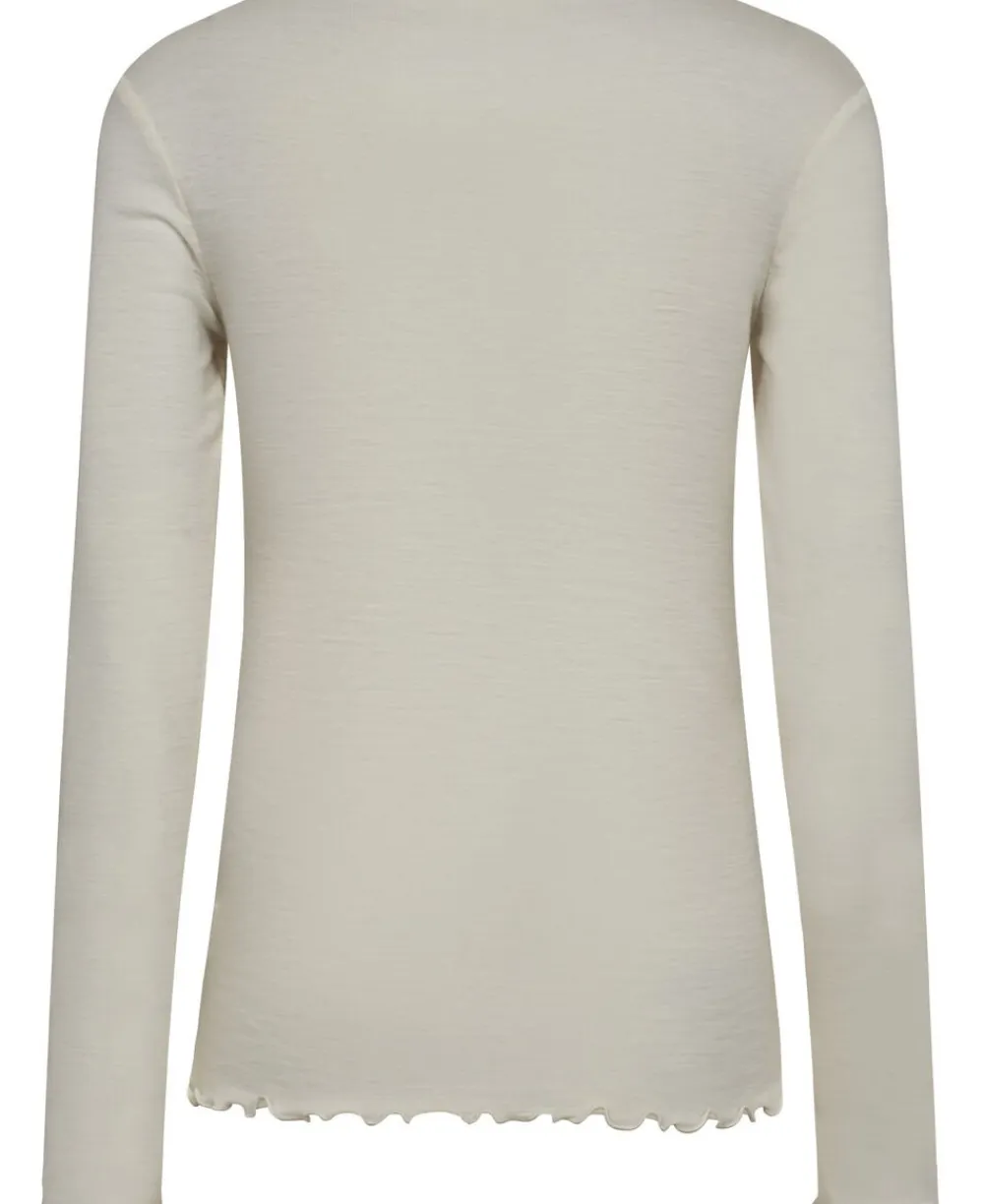 Cilla 14 Langærmede striktrøje med bølgende kant - 100% Merino uld>Magasin du Nord Collection Hot