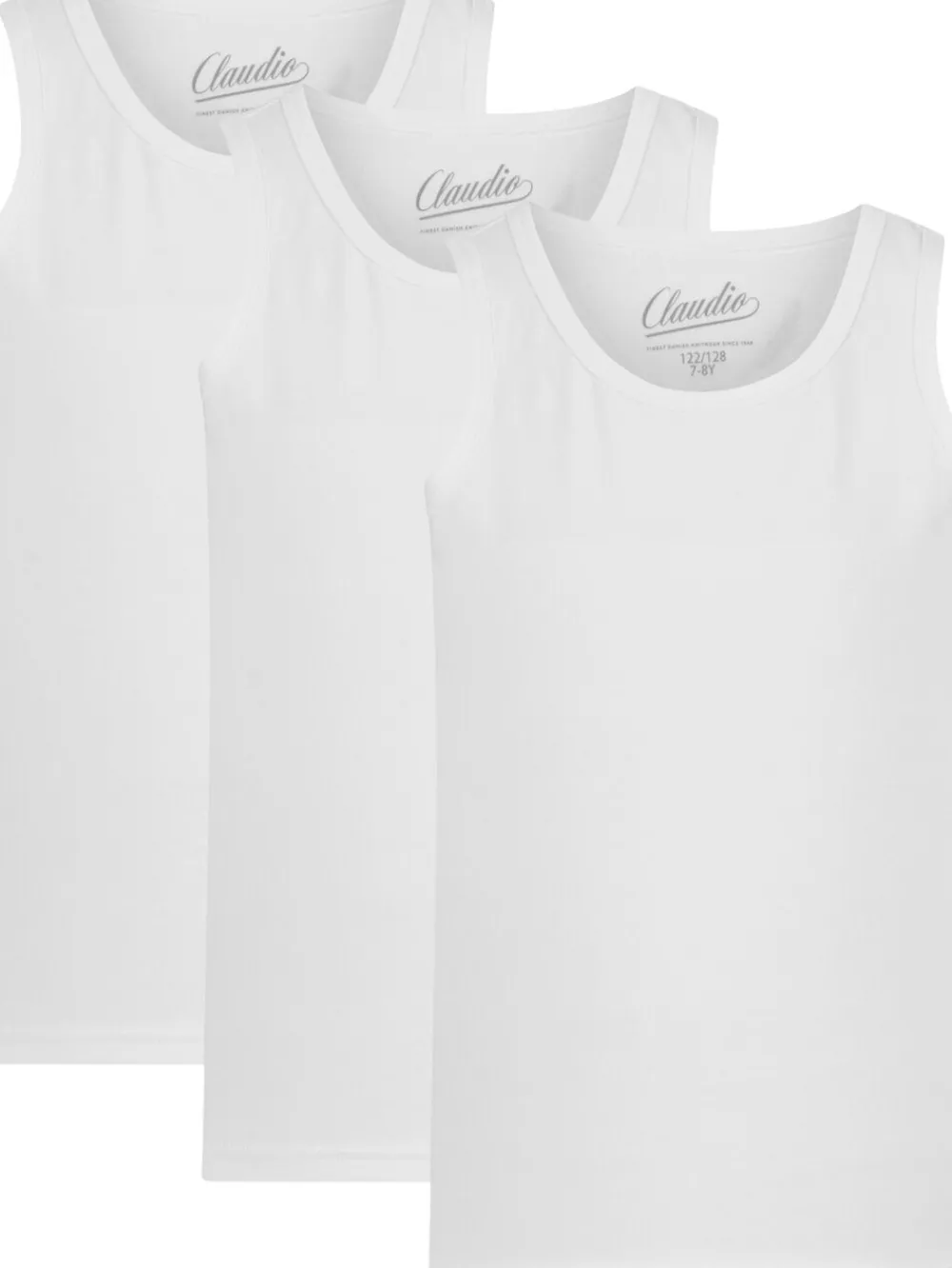 Claudio Boys 3-pack singlet Hvid Outlet
