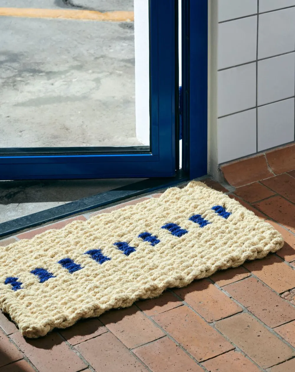 Hay Coco Door Mat-Dot-White and blue Best