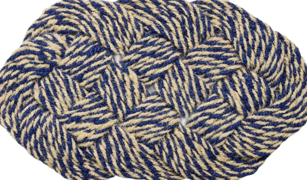 Hay Coco Door Mat-Swirl-Blue and off-white Clearance