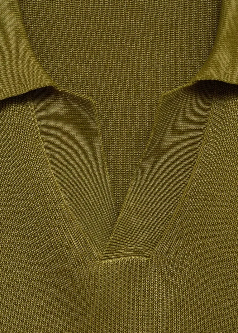 MANGO Cotton polo shirt with microstructu Green Best