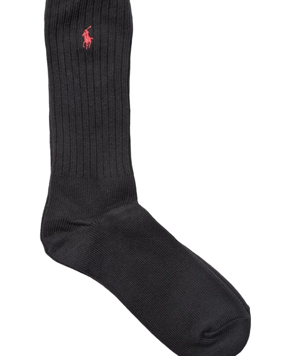 Polo Ralph Lauren Cotton-Blend Crew Socks Sort/rød Hot