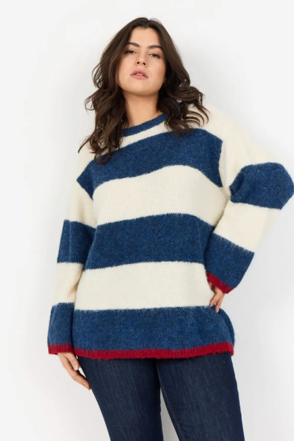 Dame Wasabiconcept Curvy WA-JOLIE 1 Pullover Blå