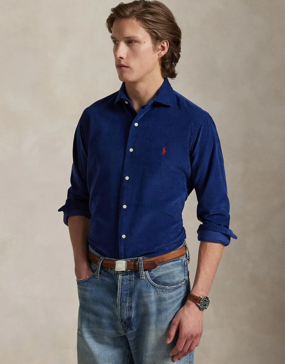 Polo Ralph Lauren Custom Fit Corduroy Shirt Freshwater Clearance