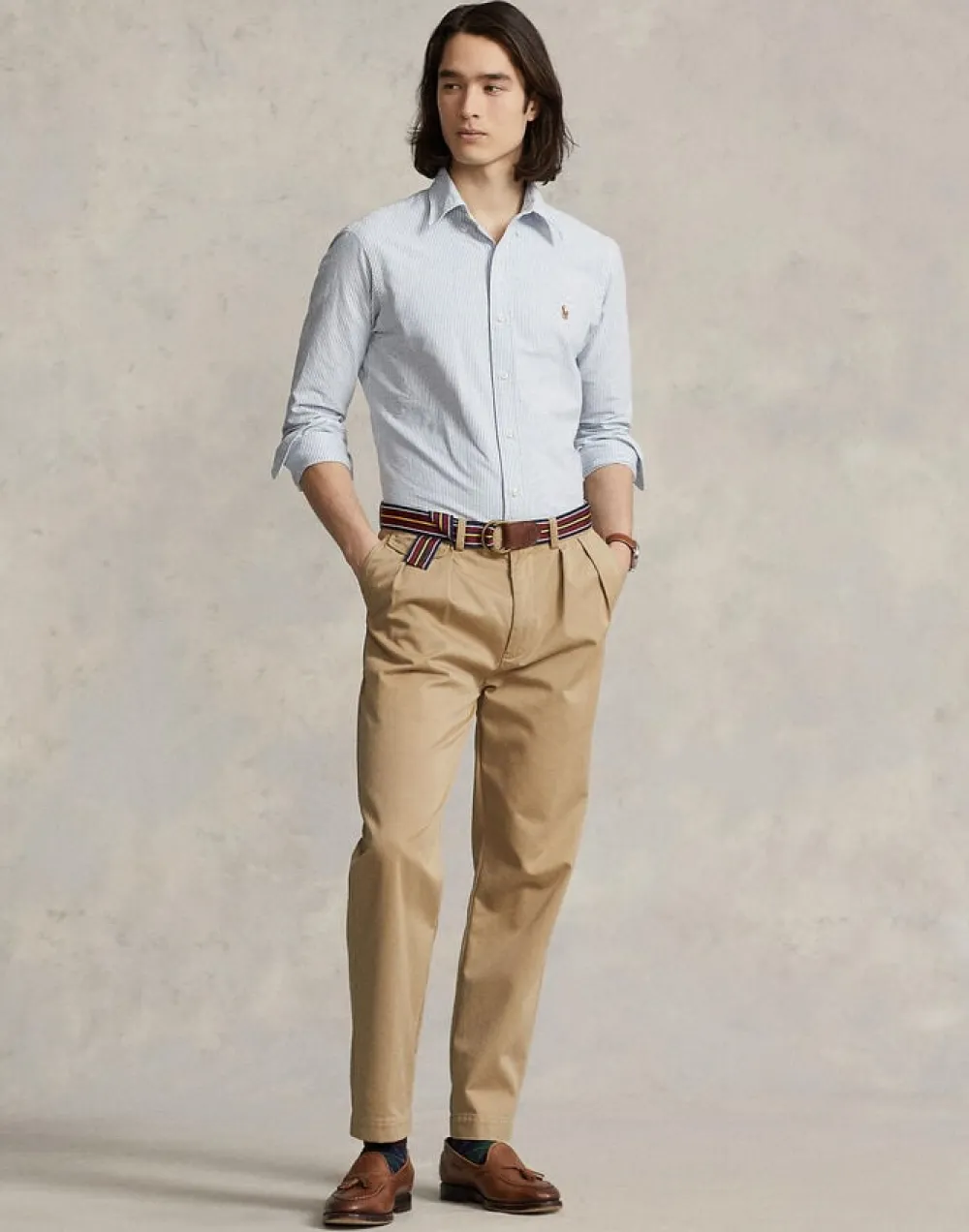 Polo Ralph Lauren Custom Fit Oxford Shirt Blue/white stripe Clearance