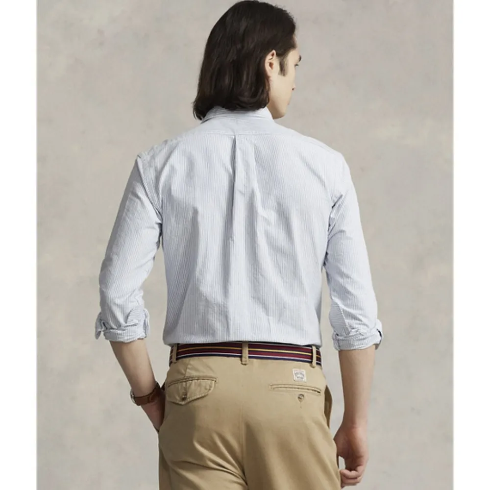 Polo Ralph Lauren Custom Fit Oxford Shirt Blue/white stripe Clearance