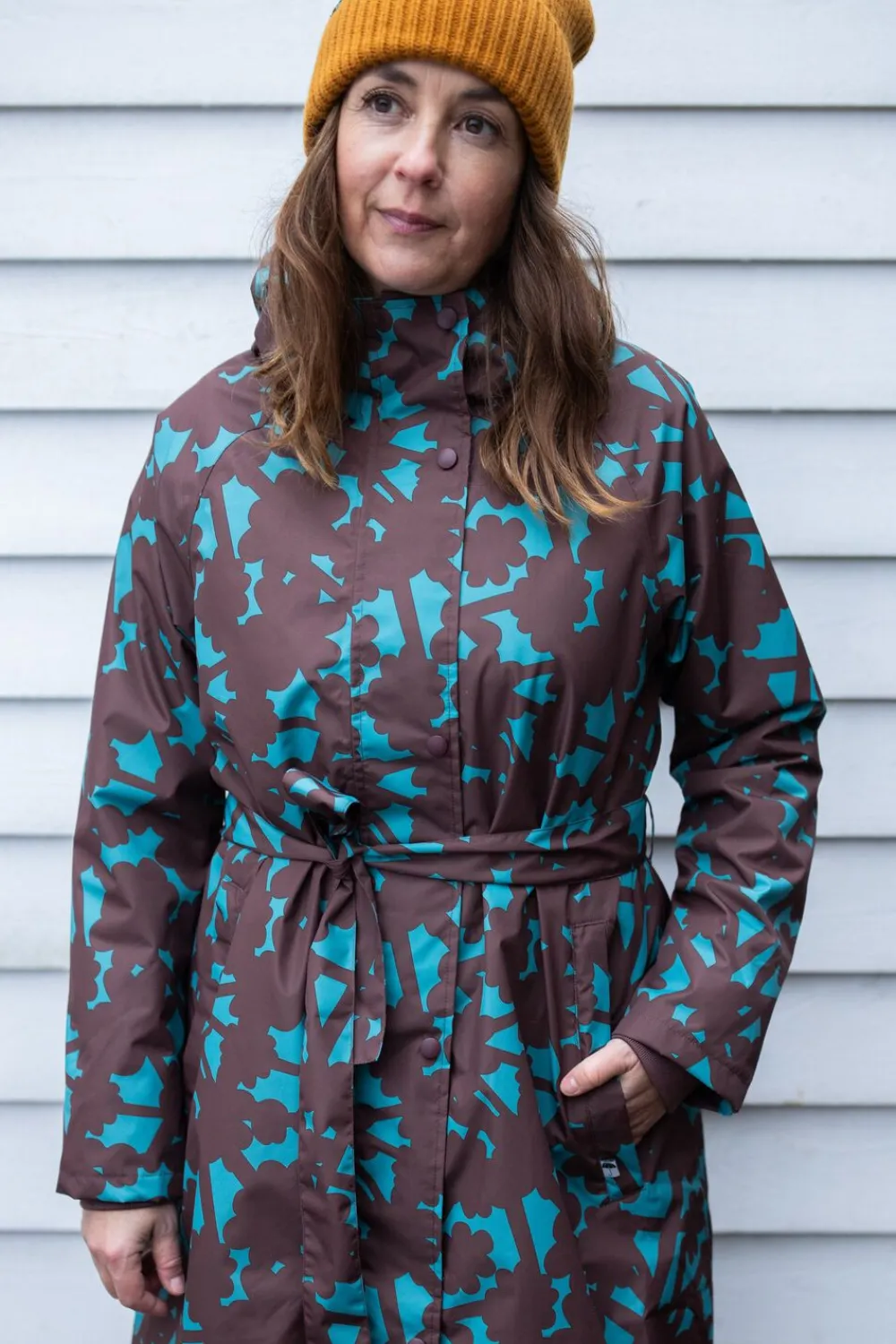 Danefæ Danelisabeth Raincoat BRAMBLE Blue grey Sale