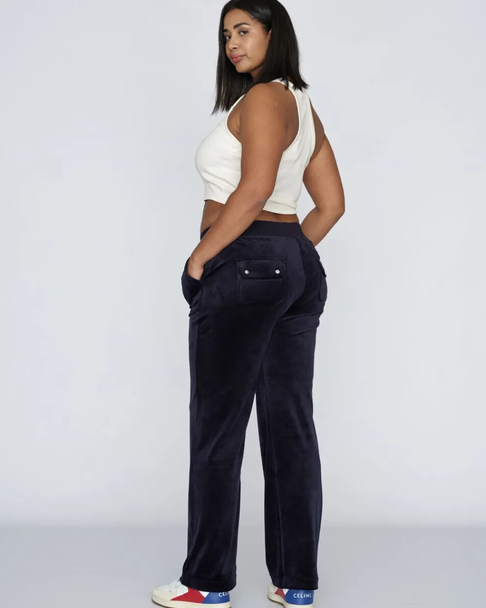 Dame Juicy Couture Del Ray Classic Velour Pant Pocket Design
