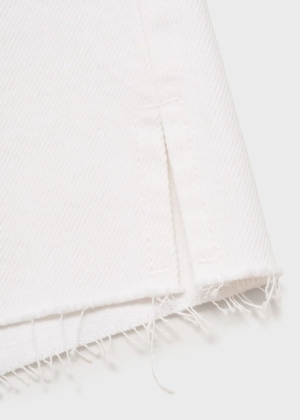 MANGO Denim shorts with frayed hem White Hot