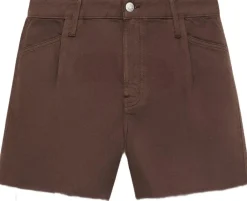 Dame MANGO Denim shorts with frayed hem and pl