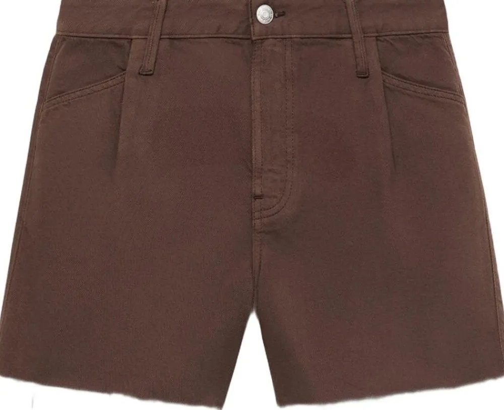 Dame MANGO Denim shorts with frayed hem and pl