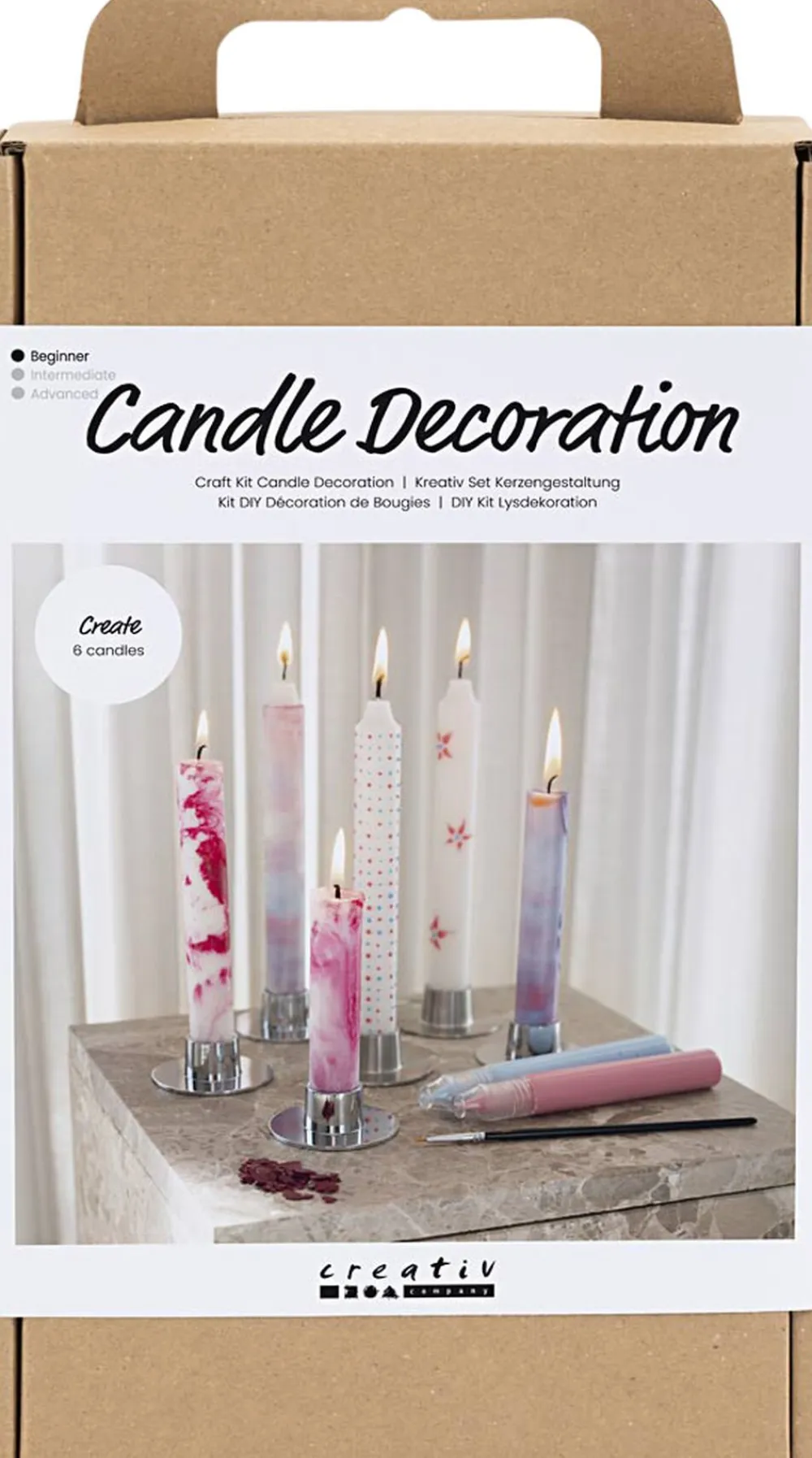 DIY Kit Lysdekoration, Dekorerede kronelys>Creativ Company Sale