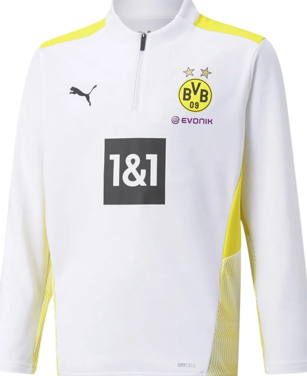 Puma Dortmund træningstrøje 1/4 lynlås Hvid Outlet