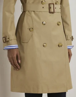 Double-Breasted Cotton-Blend Trench Coat><noscript><img width=