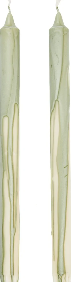 Ferm Living Dryp Candles - Set of 2 - Tea Green