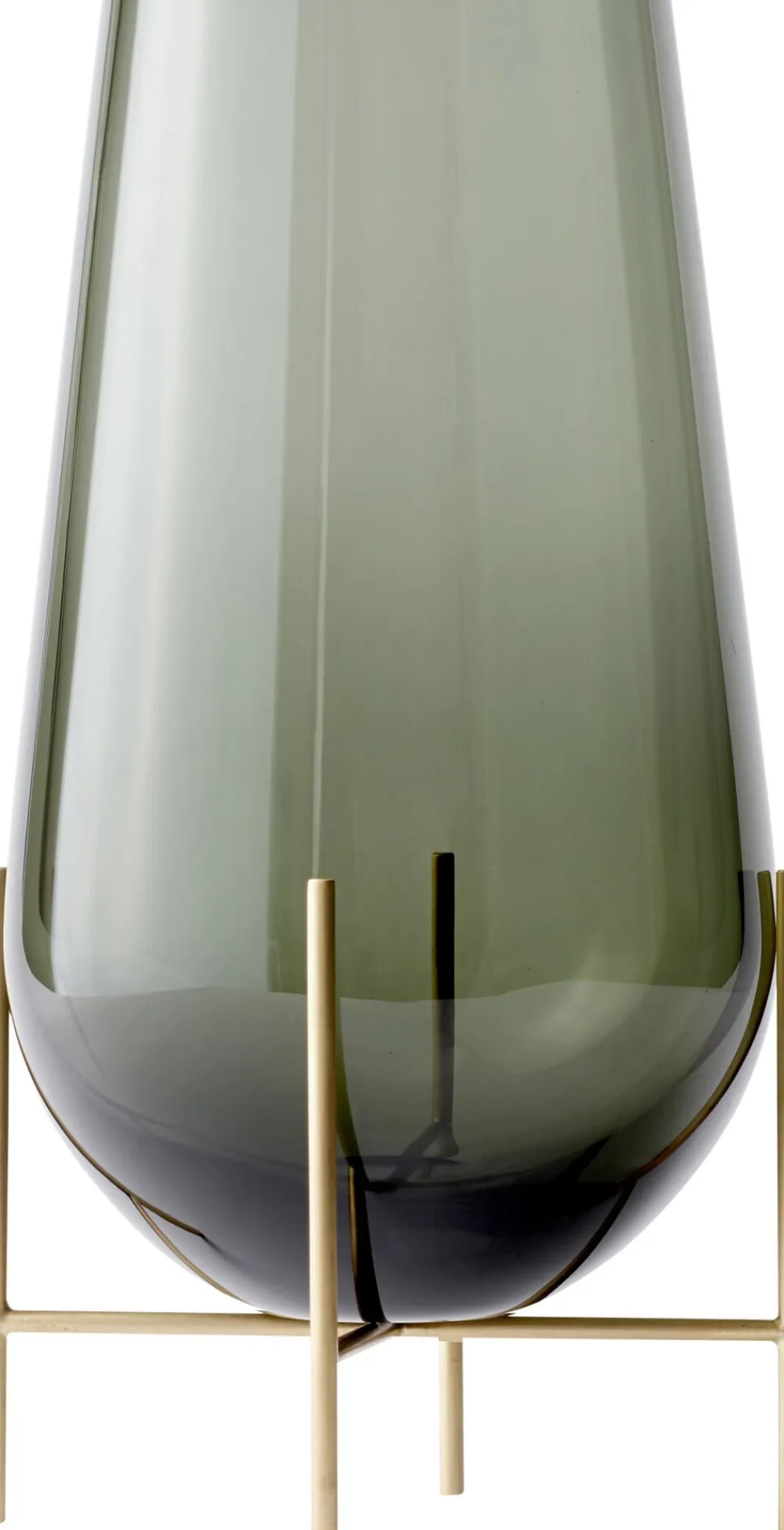 Audo Copenhagen Echasse Vase, M, Smoke/Brushed Bras