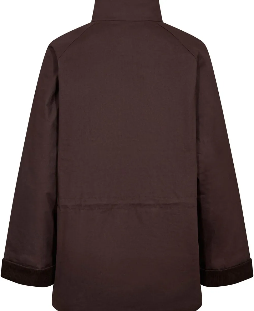 Magasin du Nord Collection Emmy 3 Coated jakke med fløjl kanter - GRS Coffee bean Best