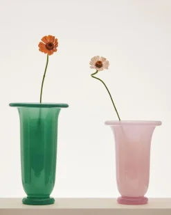 Empire Vase-Large-Green with dark green rim>Hay
