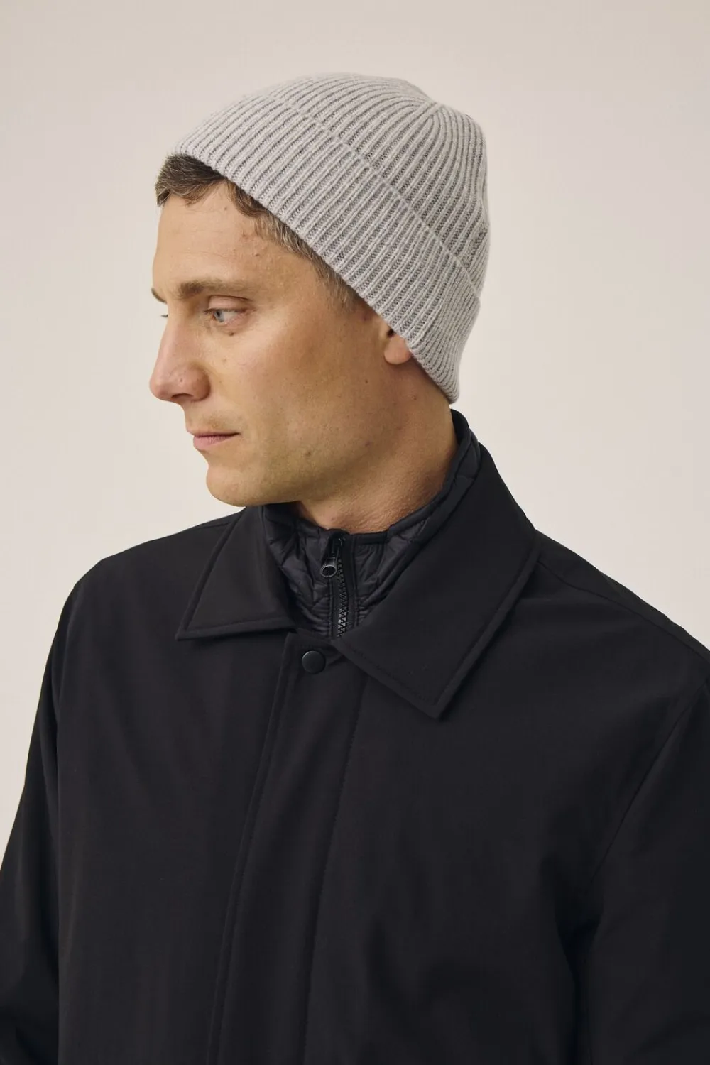 Magasin du Nord Collection Ethan Beanie RWS Cashmere & Uldmix Light grey melange