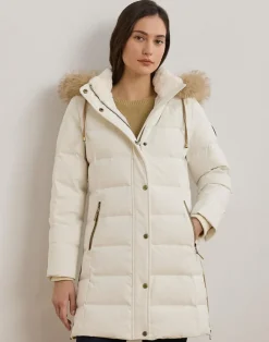 Faux-Fur-Trim Hooded Down Coat>Lauren Ralph Lauren New