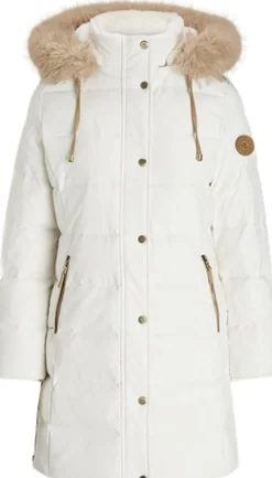 Faux-Fur-Trim Hooded Down Coat><noscript><img width=