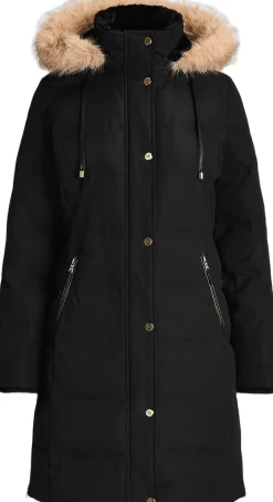 Dame Lauren Ralph Lauren Faux-Fur-Trim Hooded Down Coat