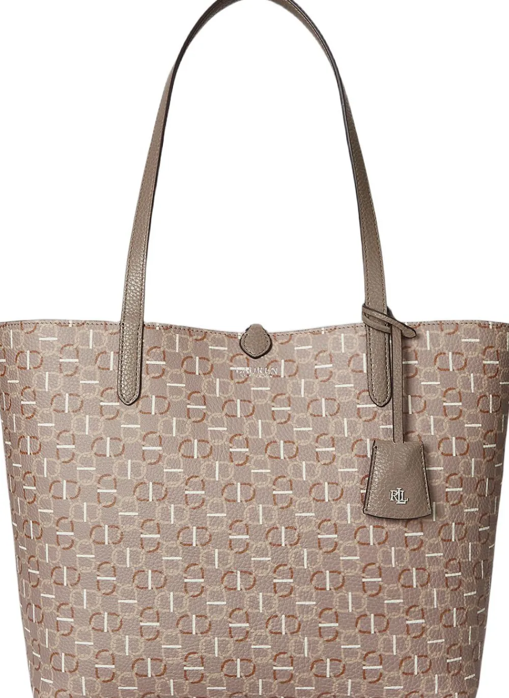 Lauren Ralph Lauren Faux-Leather Large Reversible Tote Bag Rider geo/taupe brown Best