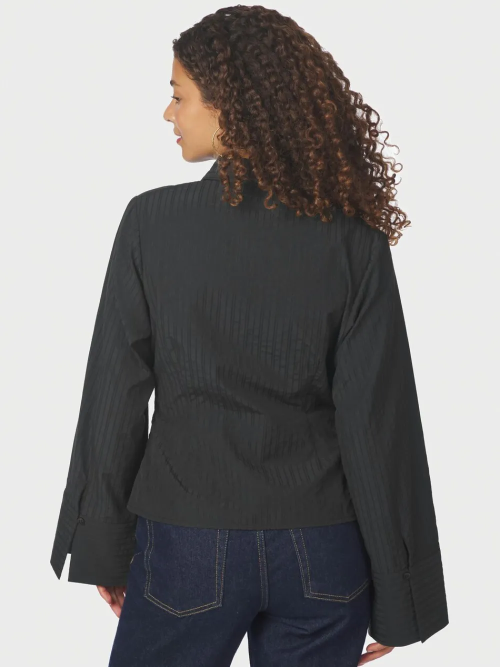Neo Noir Fenli Tone Stripe Shirt Black Online