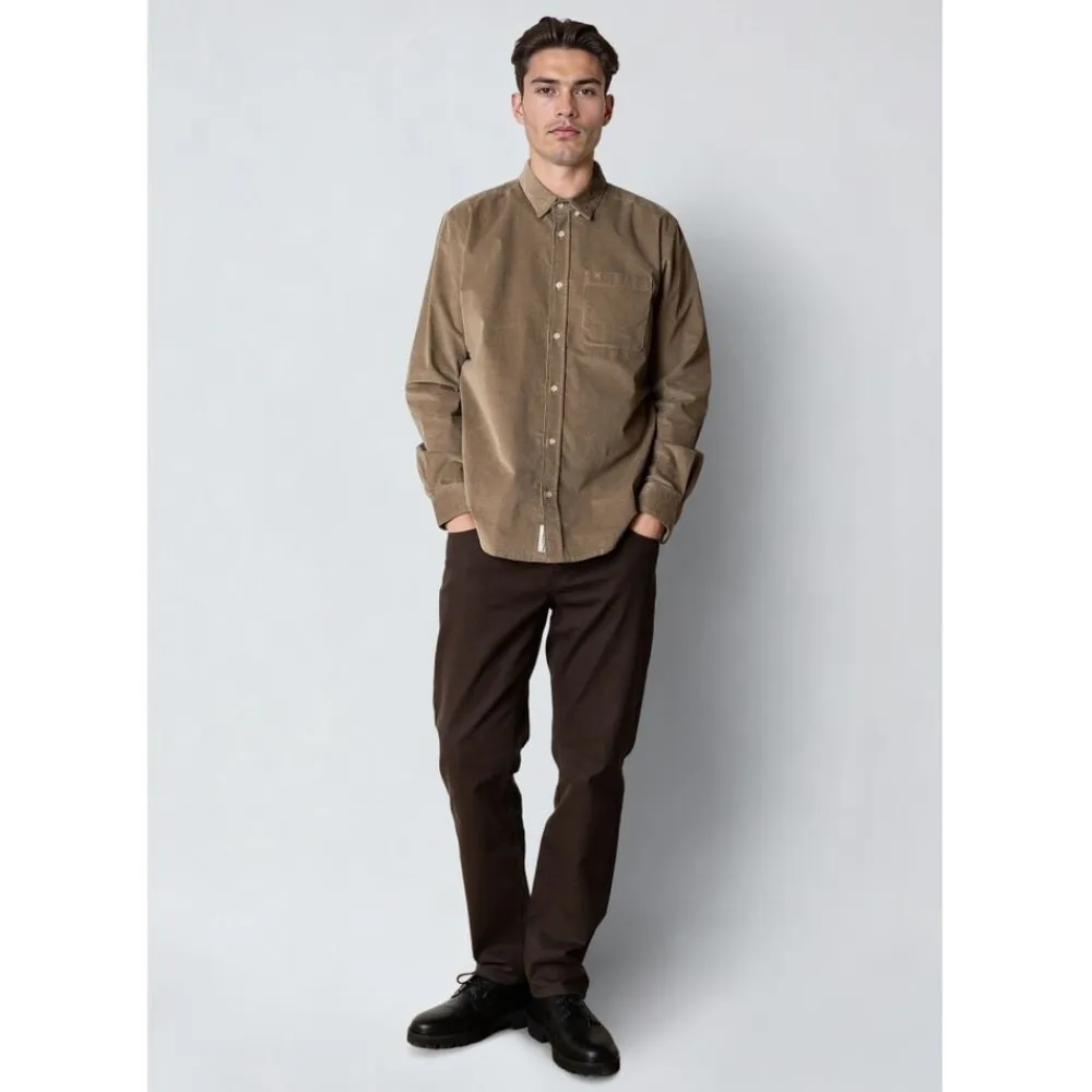 Clean Cut Copenhagen Ferris corduroy shirt Brindle beige New