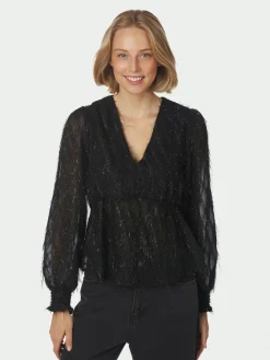 Neo Noir Fiana Frilly Blouse Black Hot