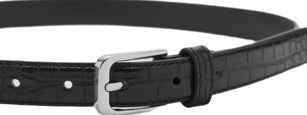 Dame MANGO Fine croco leather-effect belt