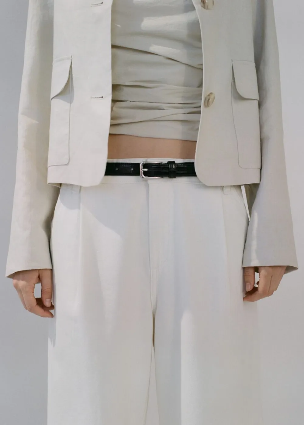 Dame MANGO Fine croco leather-effect belt