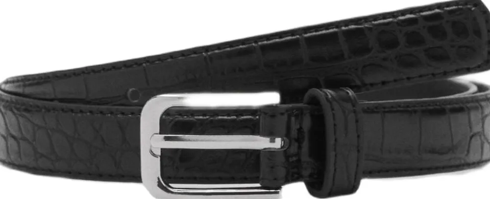 Dame MANGO Fine croco leather-effect belt