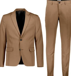 Lindbergh Fine twill stretch suit Mørk sand Sale