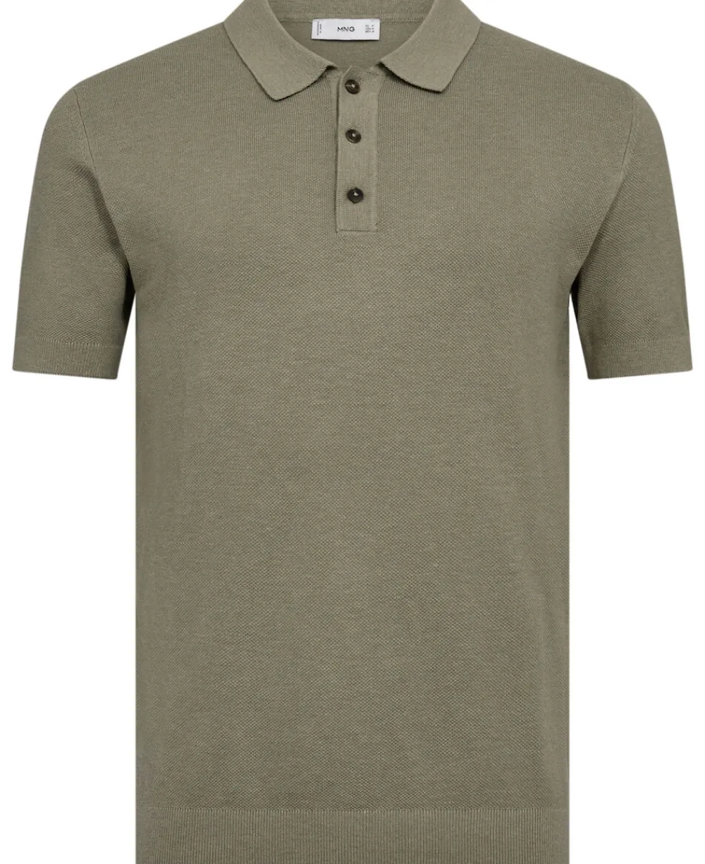 MANGO Fine-knit cotton polo shirt