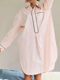 Dame Hay Fineline Long Nightshirt-M/L-Soft pink