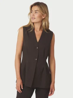 Neo Noir Finna Structure Vest Dark brown Sale