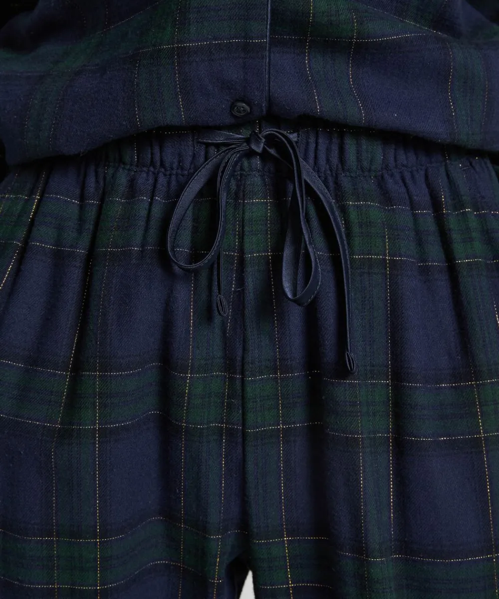 Hunkemöller Flannel Pyjama Pants Blue Discount