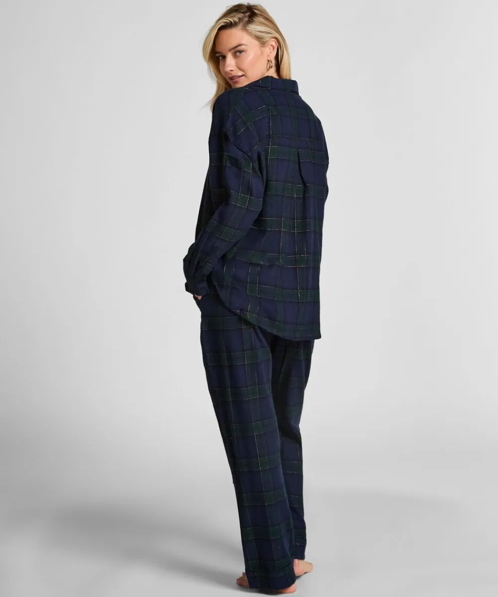Hunkemöller Flannel Pyjama Pants Blue Discount
