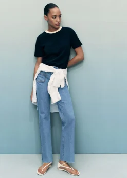Flared cropped jeans with pockets>MANGO Clearance
