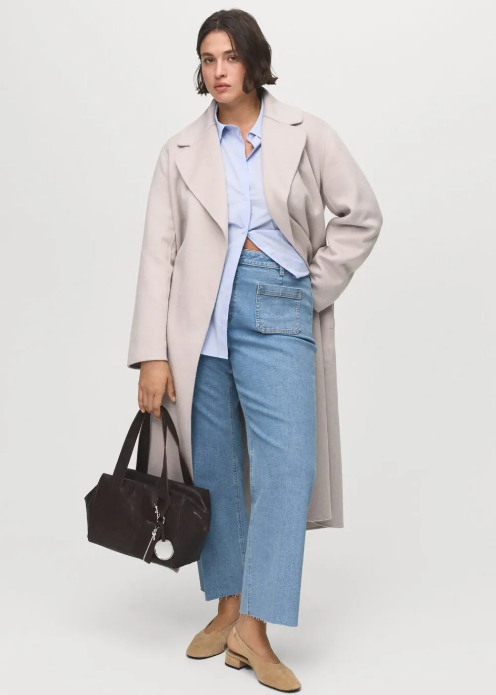 Flared cropped jeans with pockets>MANGO Clearance