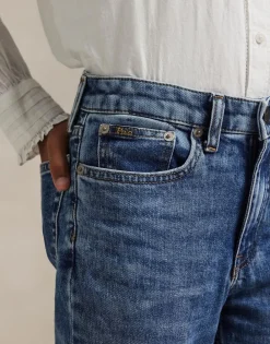 Flared Indigo Denim Jean><noscript><img width=
