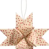 Flettet stjerne t/ophæng lille m/røde hjerter>Ib Laursen Online