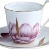 Royal Copenhagen Flora højhankskop med underkop 27 cl. - Iris