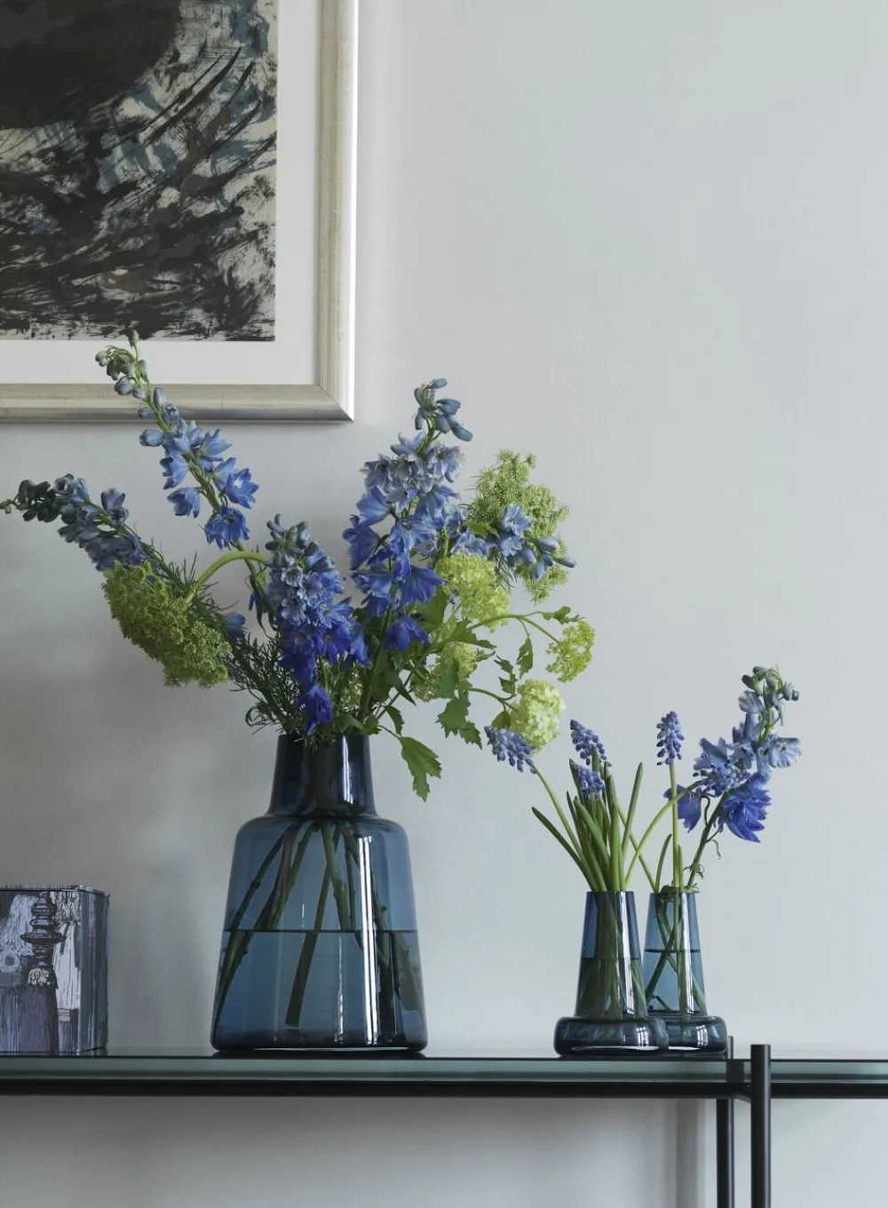 Holmegaard Flora Vase kort hals, blå, H 24 cm Hot