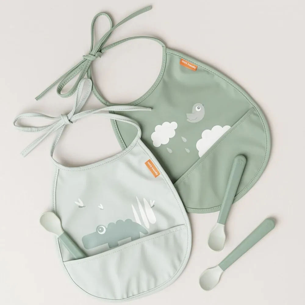 Foodie easy-grip babyske 3-pak Grøn>Done by Deer Online