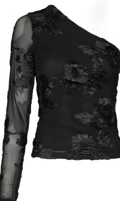 Friana Big Flower Mesh Blouse><noscript><img width=
