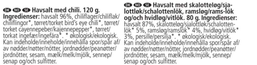 Gaveæske, Organic Chilli salt & Wild garlic>Nicolas Vahé