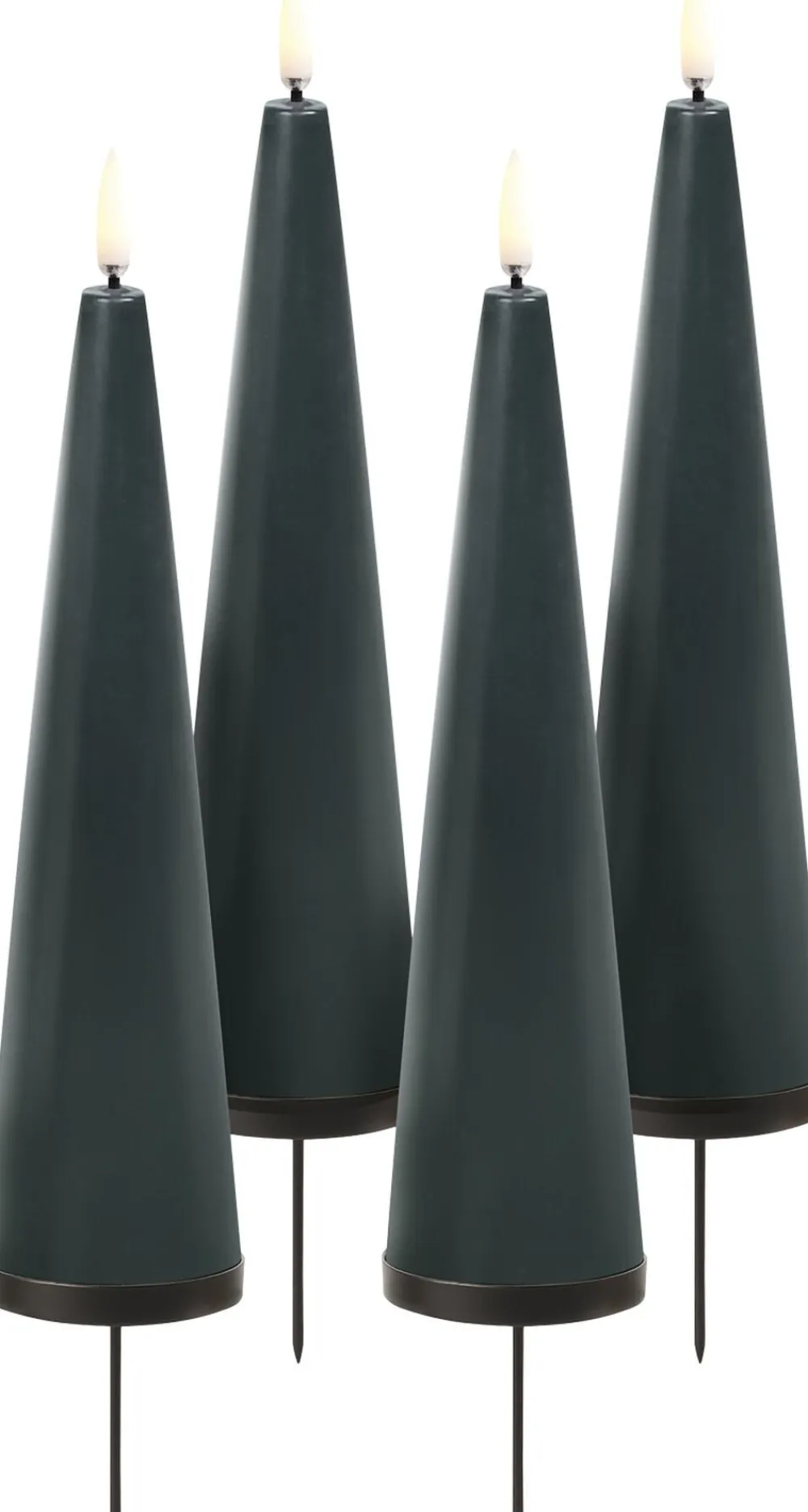 Uyuni Giftbox w. spike, remote, LED cone candle, Pine green, Smoot